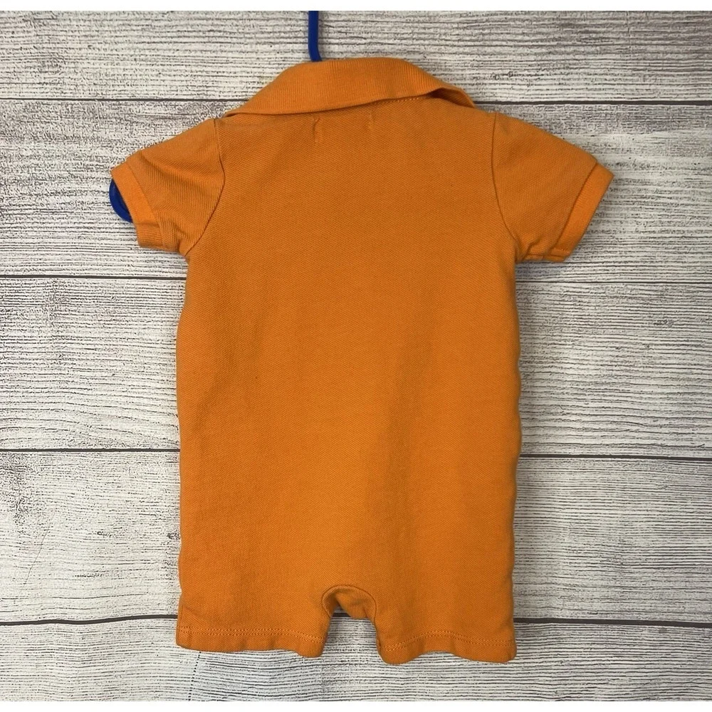 Ralph Lauren Baby Lot 3 Months Orange Romper,‎ And 2 Short Sleeve Shirts